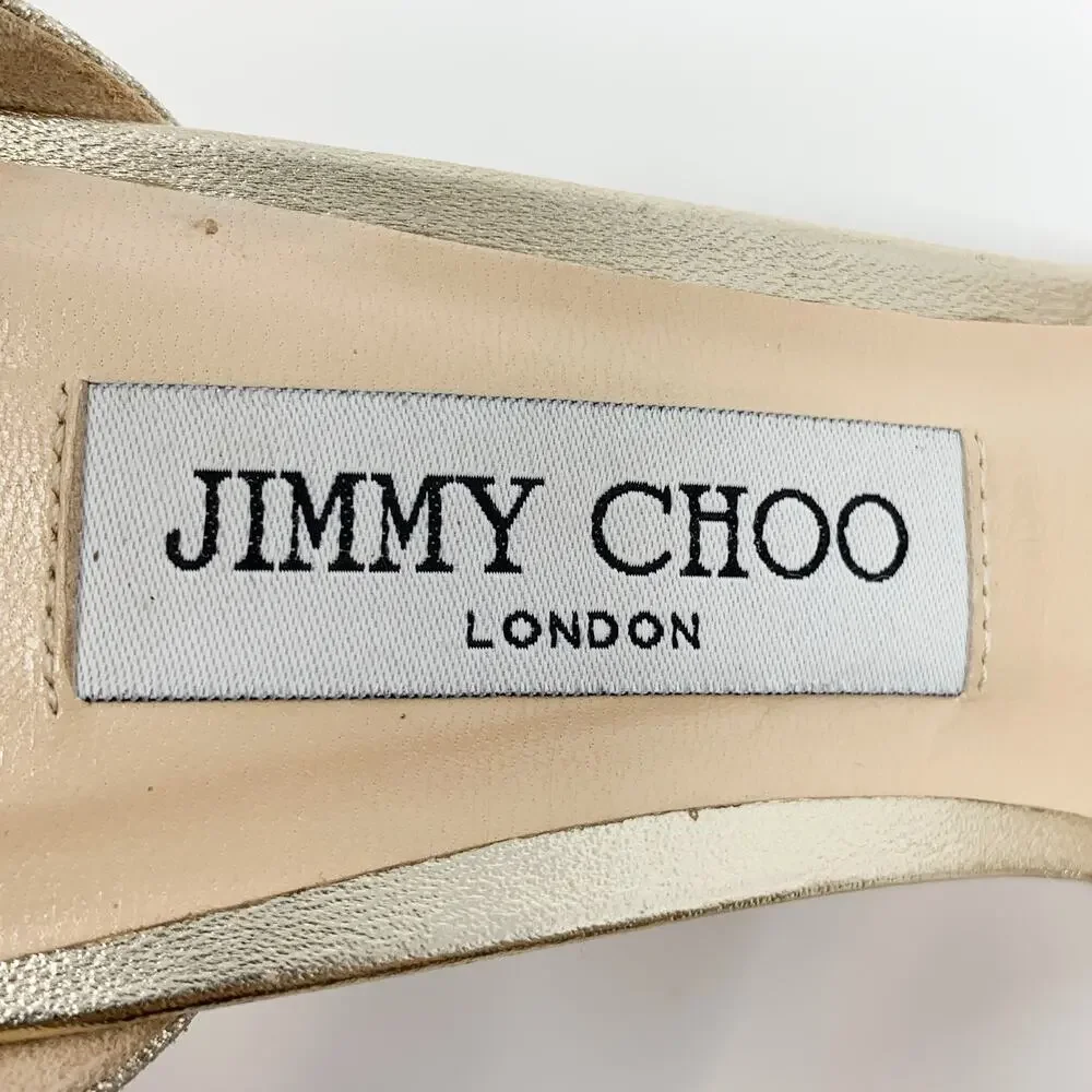 Jimmy Choo Annie 85 Platinum Ice Glitter Heels EU 40